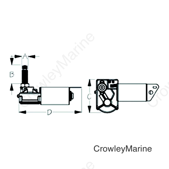 SeaDog Stamped Powder Coated Steel & 304 Stainless 12V MRV Wiper Motor | Black Finish