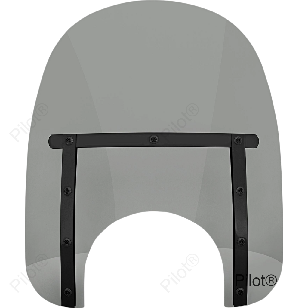 Memphis Slim Windshield - 15" - 9" Headlight Cutout - Black Smoke