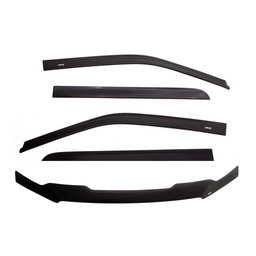 AVS 07-18 Jeep Wrangler Unlimited Ventvisor & Aeroskin Deflector Combo Kit - Matte Black