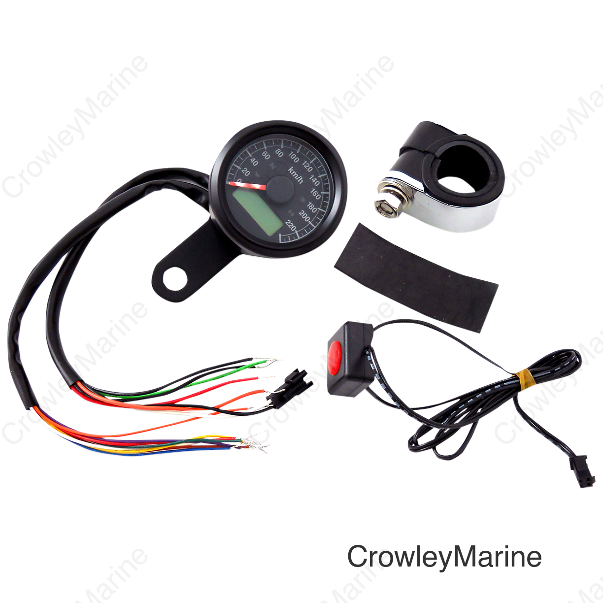 SPEEDO W/4LTS KPH BLK/BLK