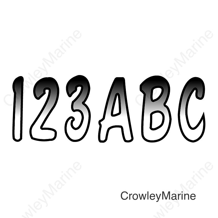Hardline Series 200 Registration Kit, Cursive Font With Top to Bottom Color Gradations (Includes 4 Sets of 3" A-Z, 0-9)