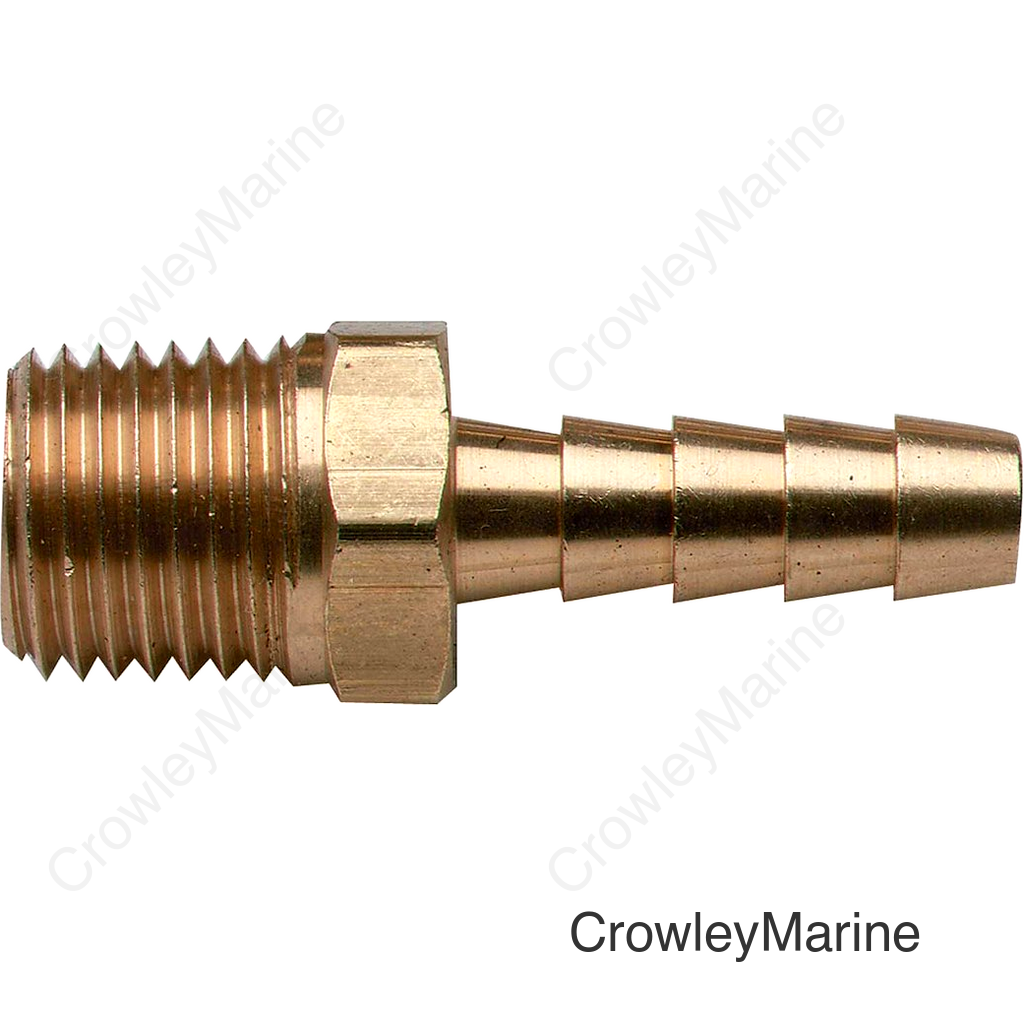 BARB-BRASS MALE 1/4X1/4NPT