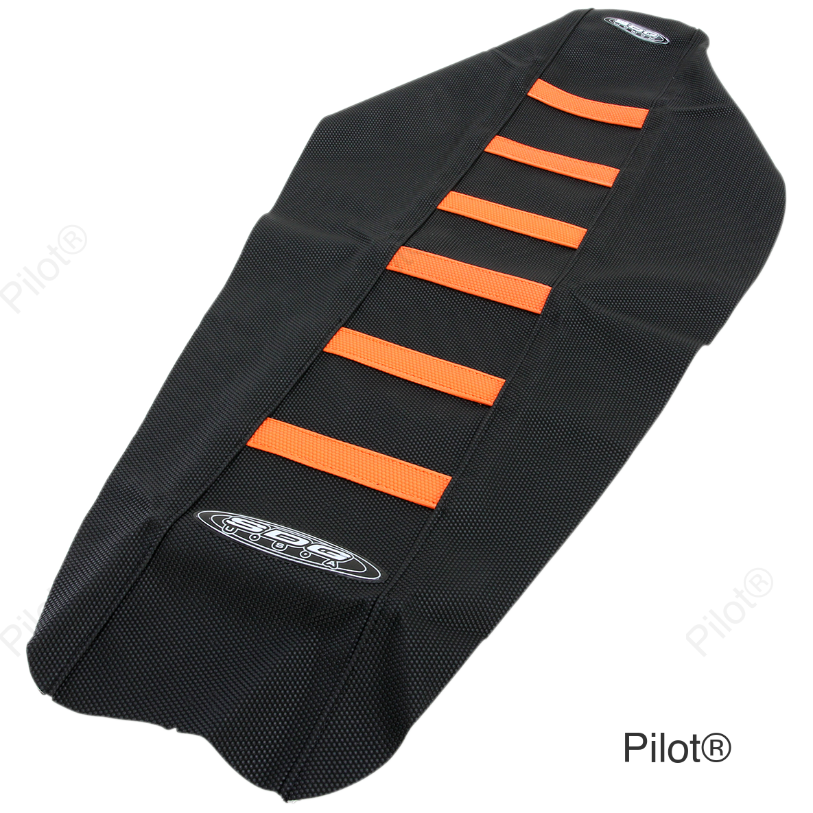 6-Ribbed Seat Cover - Orange Ribs/Black Top/Black Sides