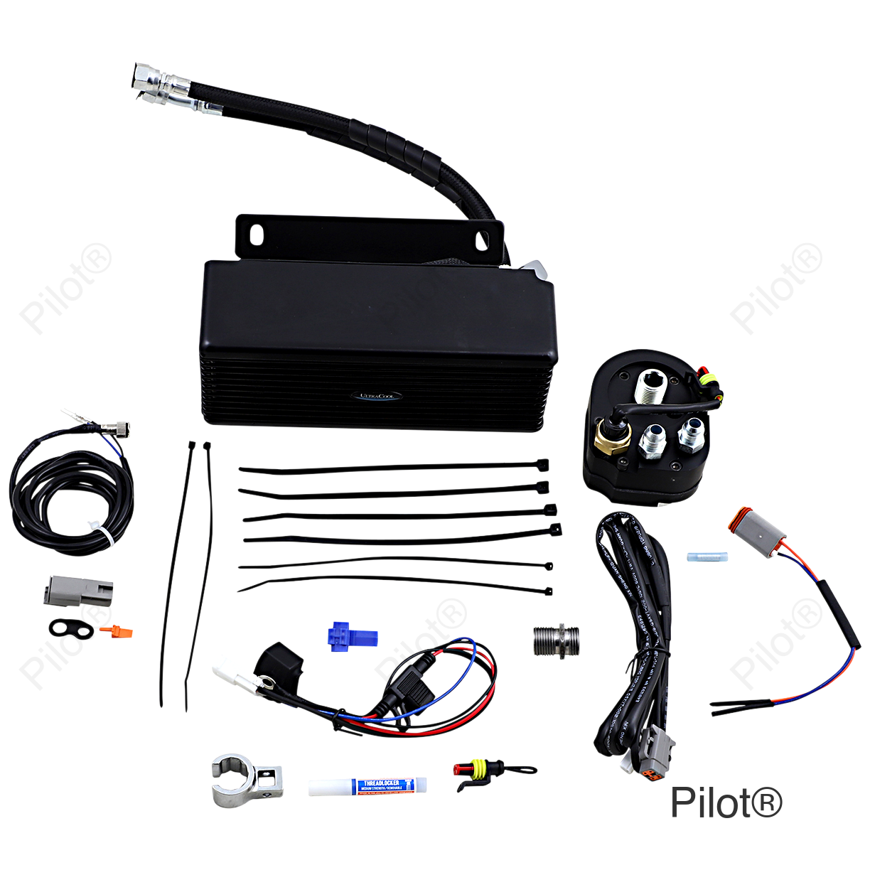 Below Regulator Mount Oil Cooler - Flat Black - Touring/Trike