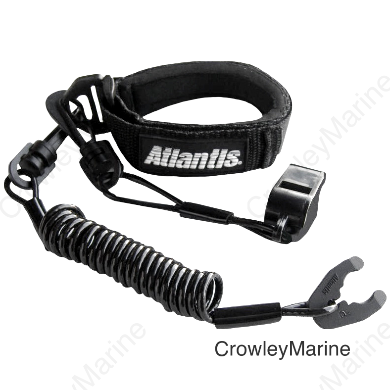 PRO FLOATING WRIST LANYARD BLACK W/WHISTLE
