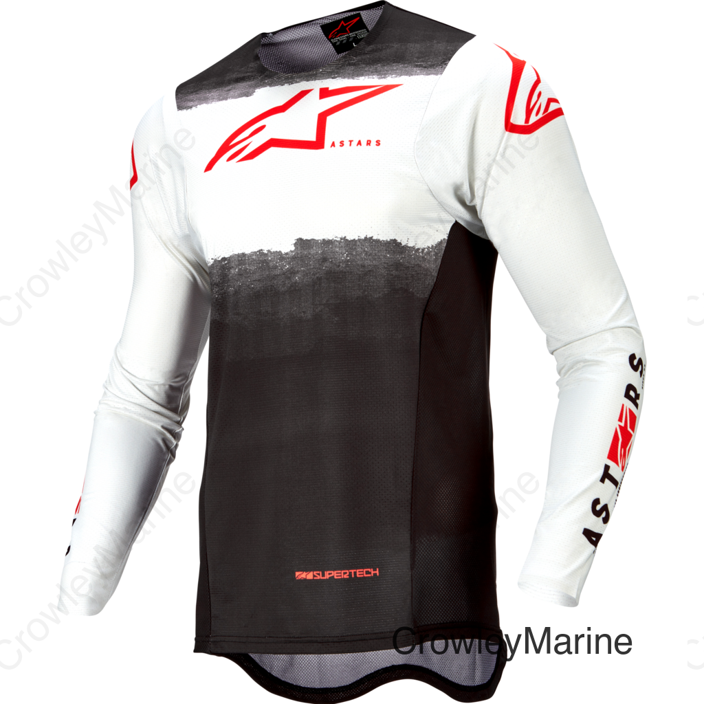 SUPERTECH FOSTER JERSEY WHITE/BLACK/RED FLUO XL