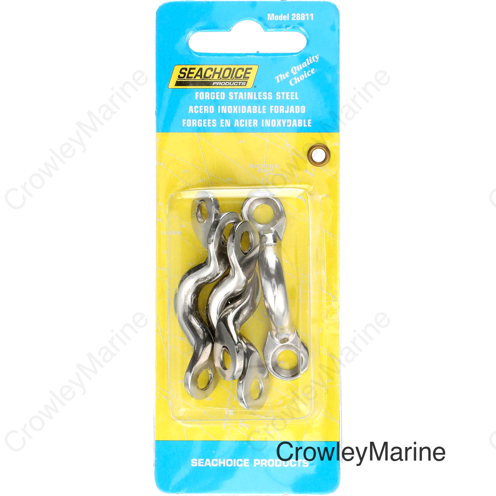 Seachoice Multi-Purpose Forged Stainless Steel 3/8 In. Eye Straps, Set of 4
