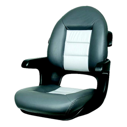 Tempress Elite Helm High Back Seat, Black Shell, Charcoal/Grey Cushions