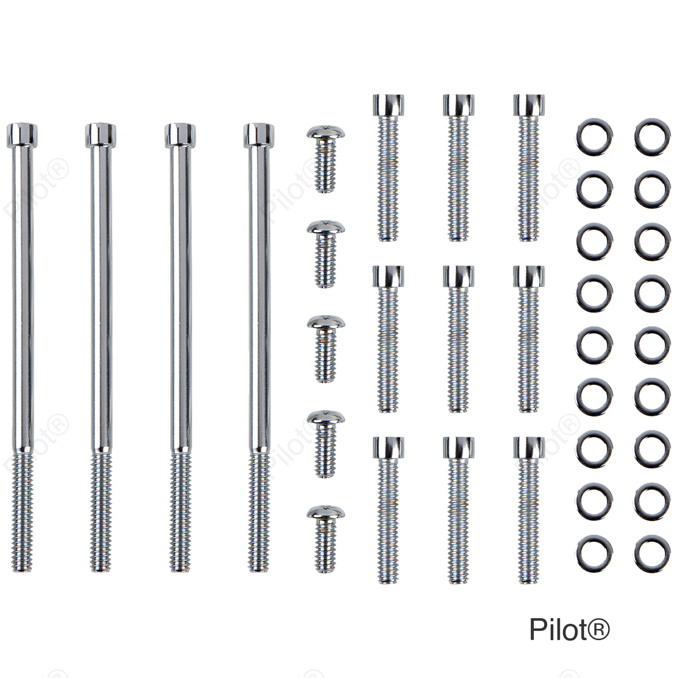 Bolt Kit - Primary/Derby Cover - Socket-Head - Chrome