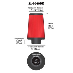 AEM 3.5 in Short Neck 9 in Element Filter thumbnail-2
