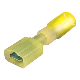 Seachoice Heat Shrink Insulated Disconnect, Marine Grade Heat-Shrinkable Male Disconnect Terminals, Yellow, Pack of 25, 12-10 Wire Range thumbnail-4