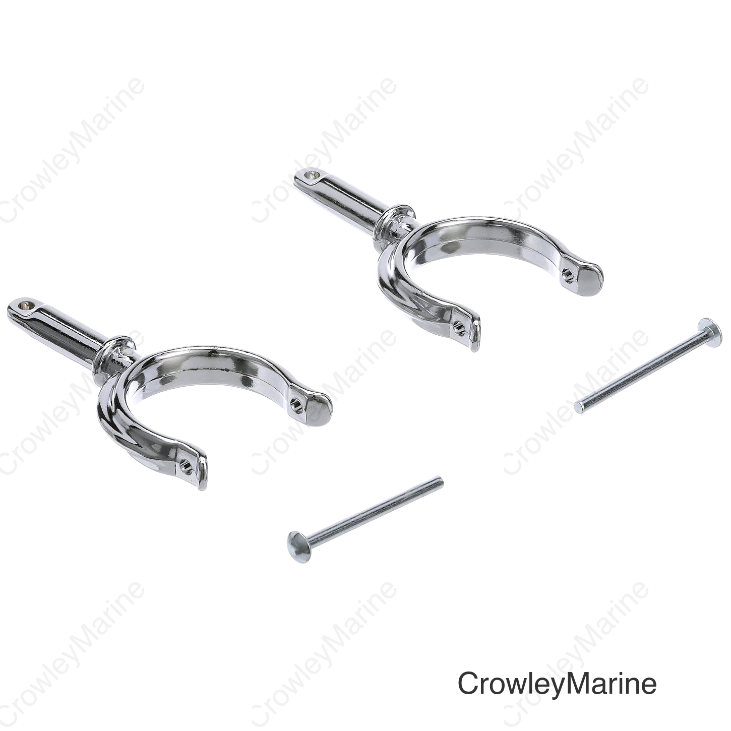 Seachoice Top-Mount Rowlock Horns Set, Chrome-Plated Zinc, Includes 2 Rowlocks w/ Locking Pins