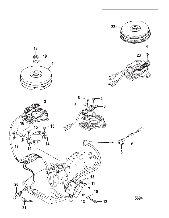 Serial Range Outboard 9.9 (2 CYL.) (International) - 0N260037 & Up - Electrical Components