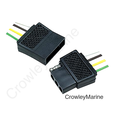 Seachoice 4 Pole Flat Trailer Connector Set includes Car Side and Trailer Side