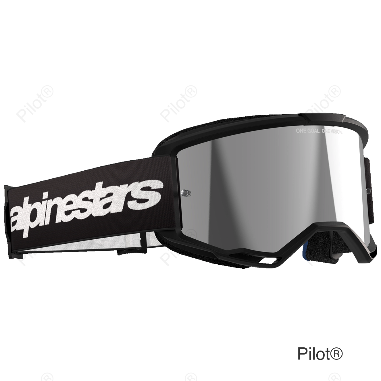 Vision 3 Goggle - Wordmark - Black - Silver Mirror