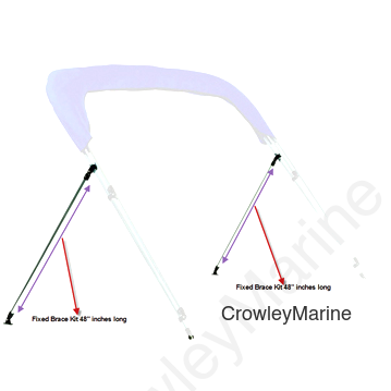 Bimini Brace Kit, 48", 1" Square Tube