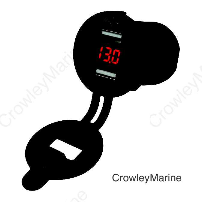 Seadog 4265171 Double USB Socket/Voltmeter w/Hidden Display