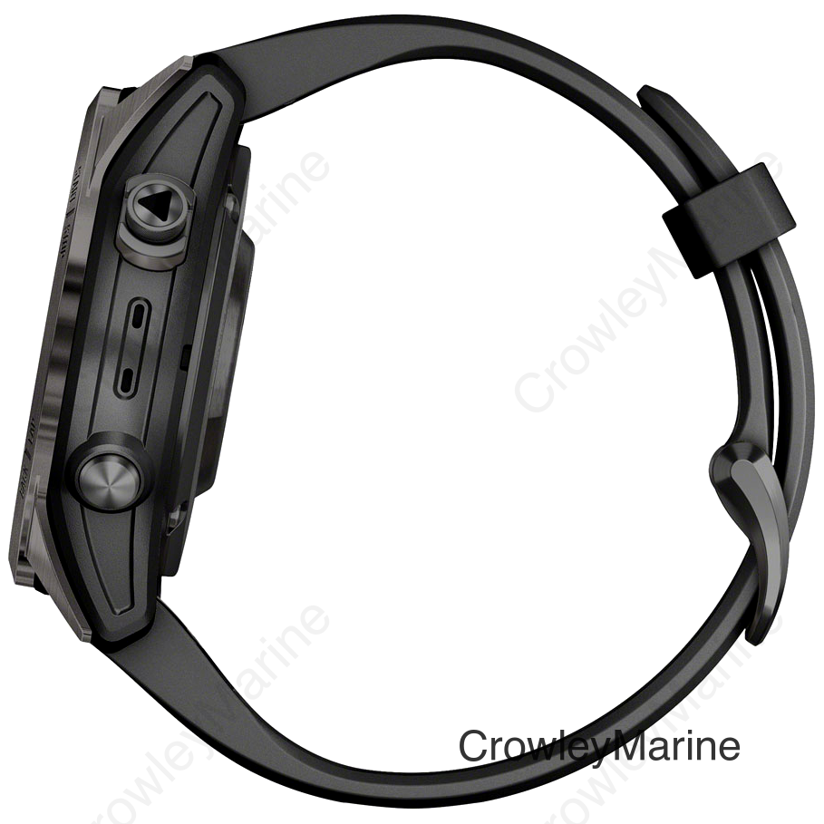 Garmin fenix 7S Pro Sapphire Solar Smartwatch - 42mm Carbon Gray DLC Titanium Case Black Band