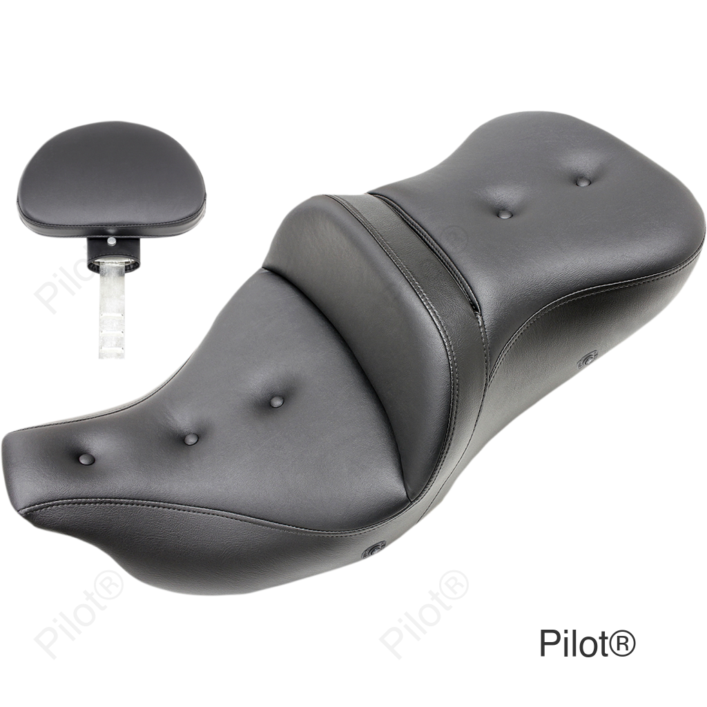 Pillow-Top Roadsofa™ Seat - with Backrest - Heated - Black - FLH/FLT '08-'23