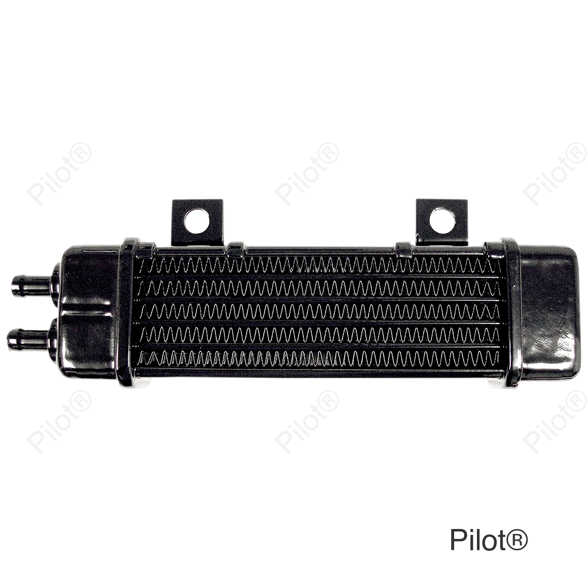 Universal Oil Cooler - 6-Row - Gloss Black