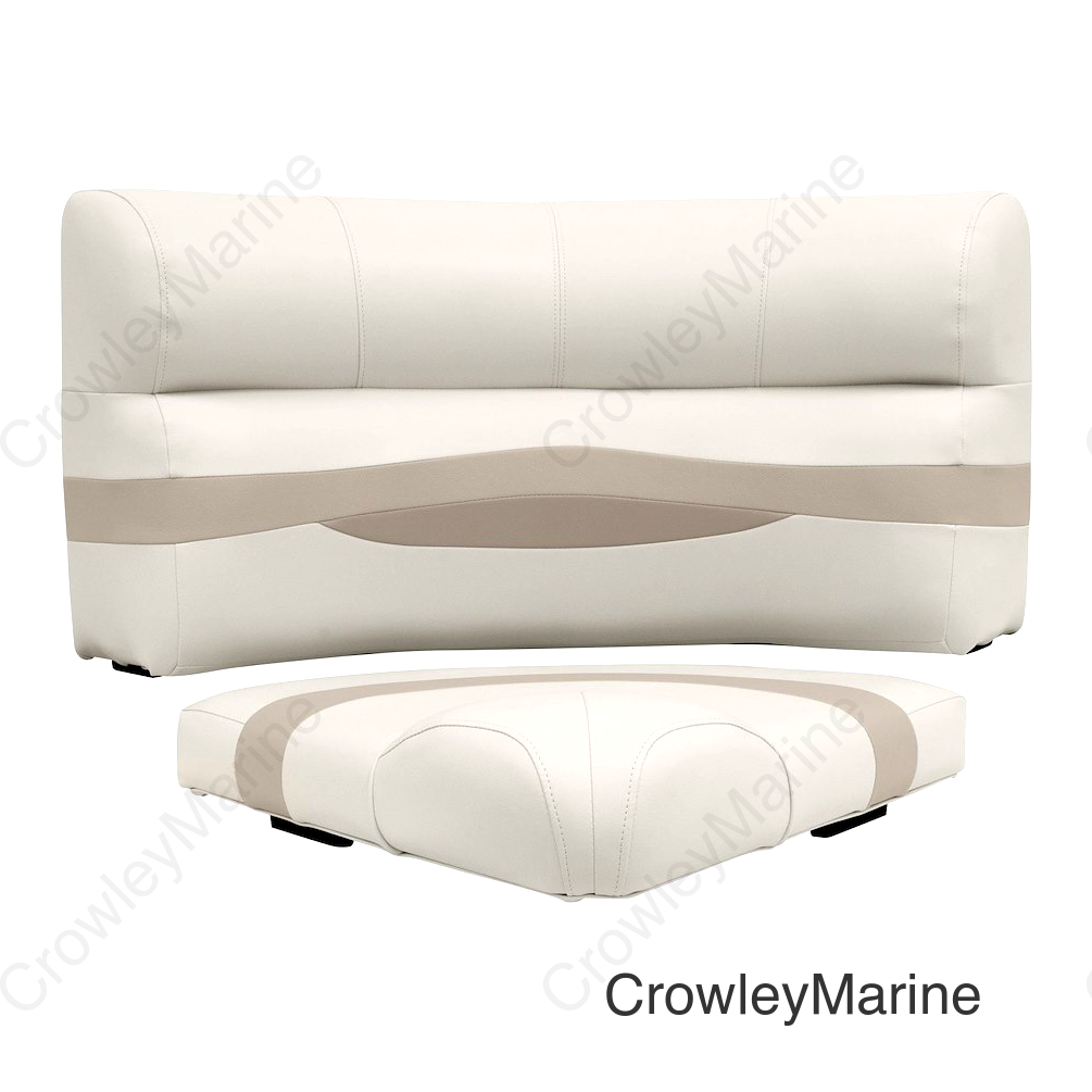 Wise BM110281066 Premier Pontoon 32" Bow Radius Corner Section w/Base, Stone/Mocha Java/Khaki