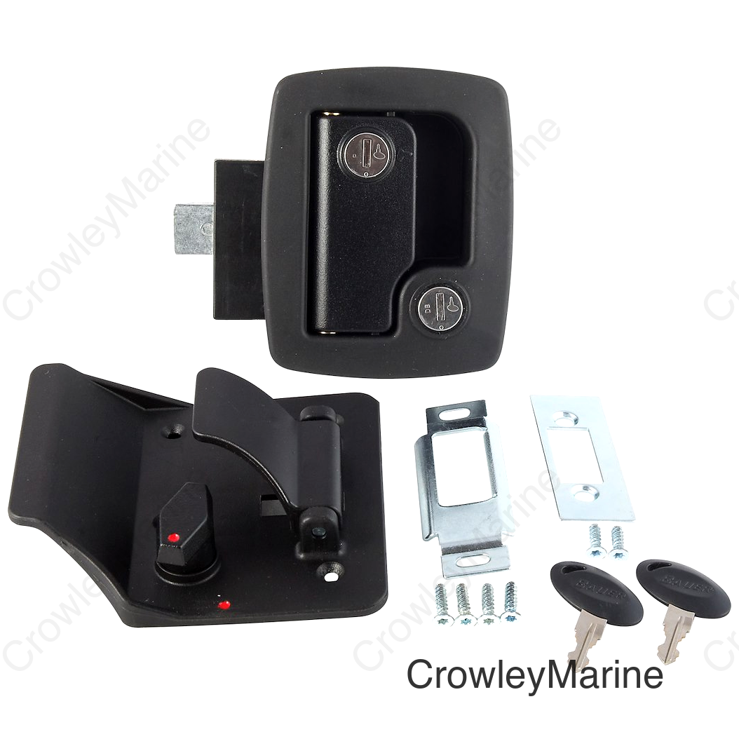 BAUER DOOR LATCH W/KEYS-BLACK