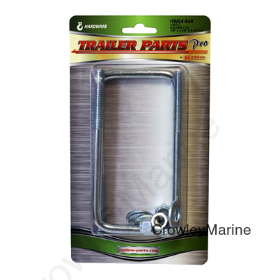 U-Bolt, Square Zinc, 3/8"x2-3/8"x5-1/4" Long, 2/Package, includes Nylon Insert Locknuts and Flat Washers (404711)