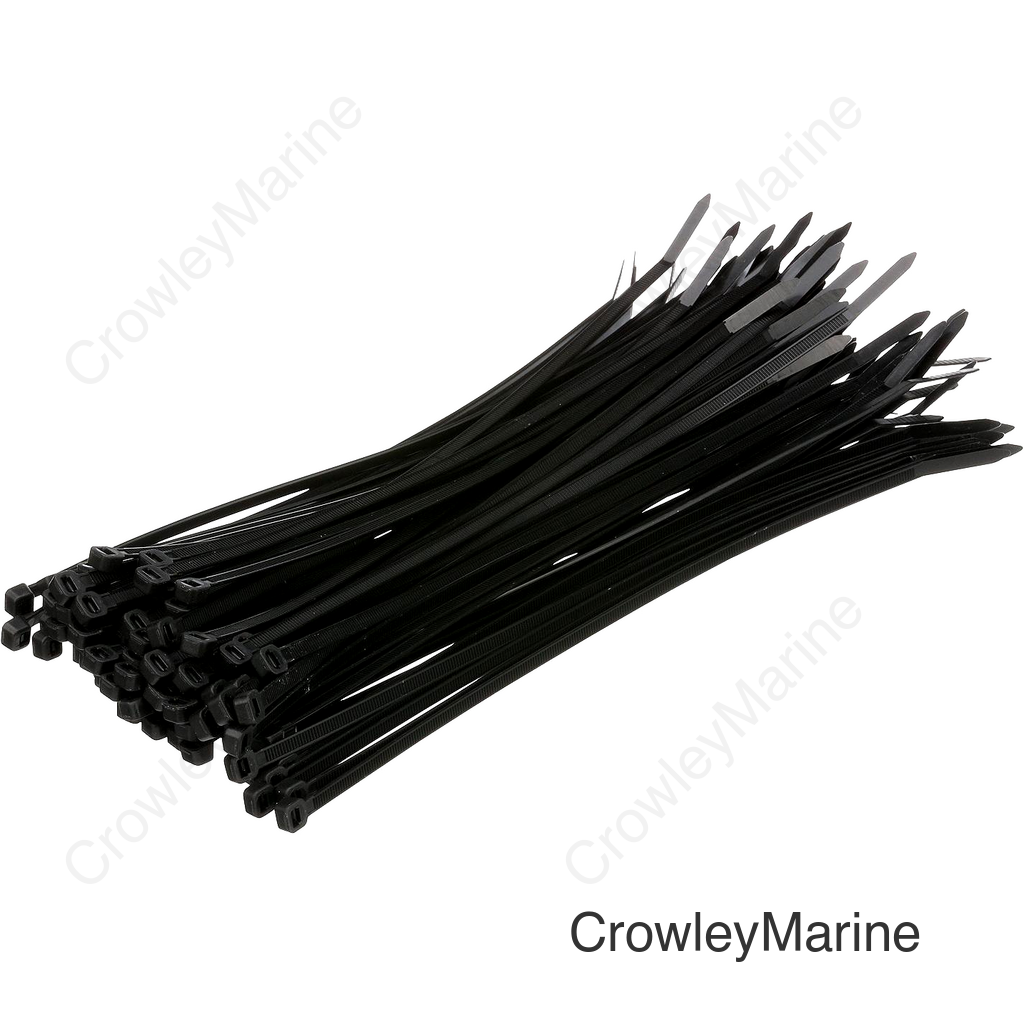 Seachoice Cable Ties, 11 in. Long, 50 Lbs. Max Load, UV Black, Pack of 500