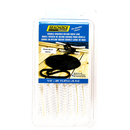 Seachoice Double-Braid Nylon Dock Line w/ Eye Splice, Pre-Shrunk, Heat Stabilized, 1/2 In. X 20 Ft., White thumbnail-5
