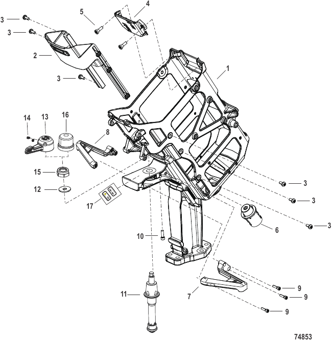 Serial Range Outboard 7.5e (Electric)(.75 kW) - 1Q000130 & Up - Control Head