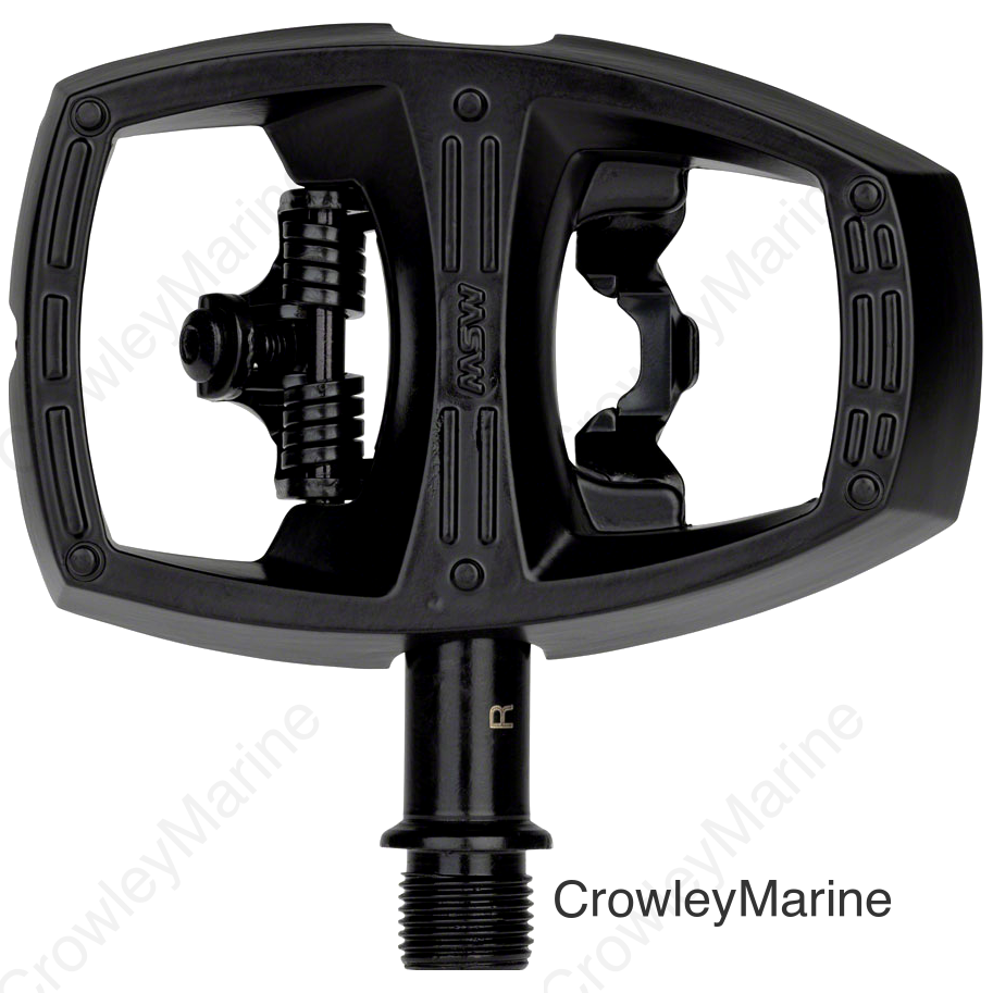 MSW Flip I Pedals - Single Side Clipless with Platform Aluminum 9/16 Intense Black