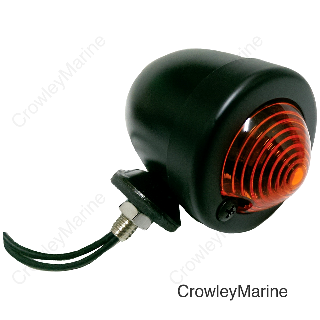 BULLET MARKER LIGHT BLACK AMBER LENS DUAL FILAMENT