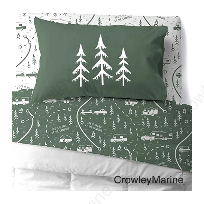 Camco 53477 Bed Sheets, Bunk, Green Map