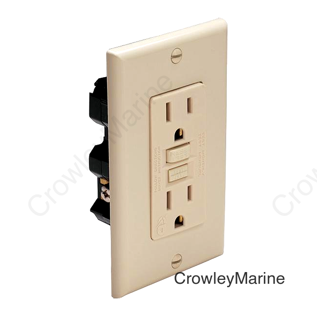 Marinco 1591-FI Ground Fault Circuit Interrupter (GFCI), Ivory