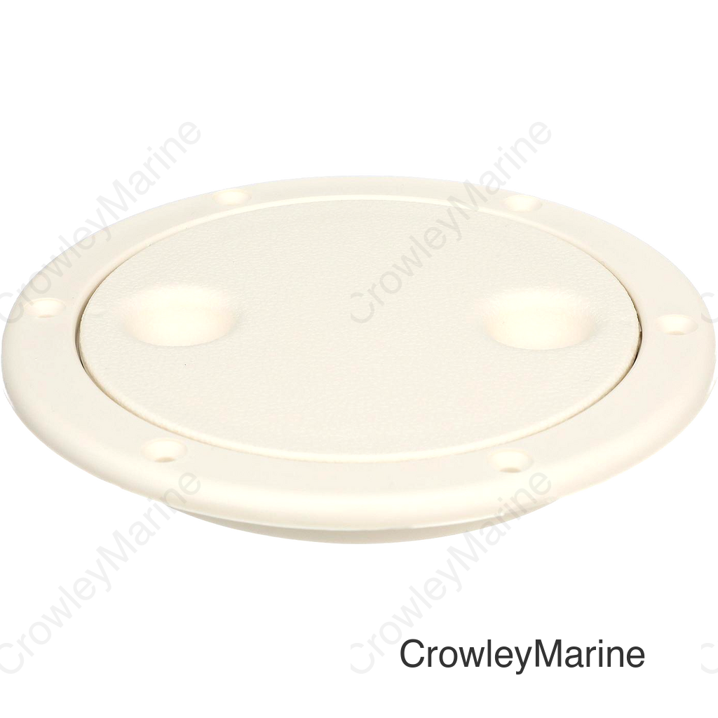 Seachoice Twist 'N' Lock Marine Boat Deck Plate, White Finish, Up to 4-1/2 In.
