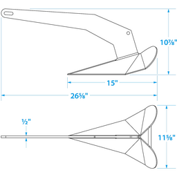 Seachoice Plow Boat Anchor, Hot-Dipped Galvanized Steel, 22 Lbs., For Boats 32-41 Ft. thumbnail-3