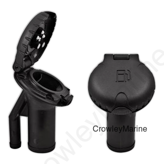 Attwood 99DFPVAB1S Angled Gas Deck Fill For Pressure Release Systems, Black Plastic Cap