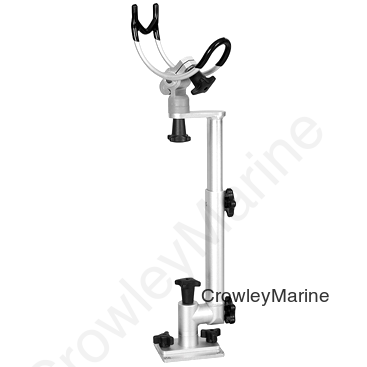 Single Adjustable Rod Holder, 360° Rotation, 12' - 20" Height Adj., Flush Mt Base