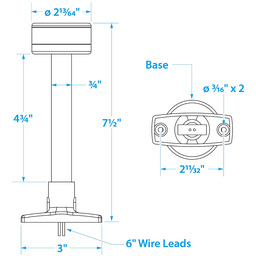 Seachoice LED All-Round Light, Boat Navigation, 7.5 In. Tall thumbnail-3