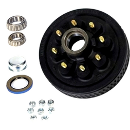 Hub & Drum Kit, 8-219-13 25580/14125A Bearings, 2.25" Seal, Cap, 9/16" Cone Nuts, Painted, 3500lb Capacity, 12" x 2" Drum, Fits Dexter 5200lb-7000lb Axles (120286)