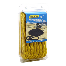 Seachoice Double-Braid Nylon Dock Line w/ Eye Splice, Pre-Shrunk, Heat Stabilized, 1/2 In. X 20 Ft., Yellow thumbnail-4