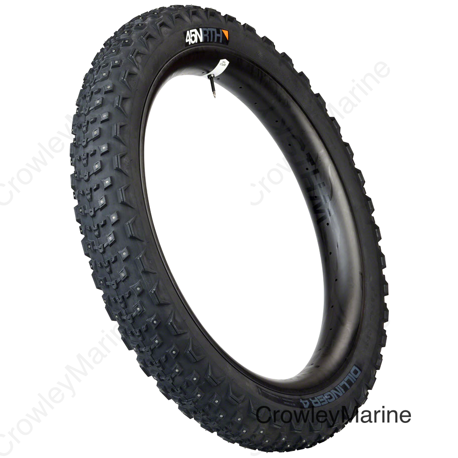 45NRTH Dillinger 4 Tire - 26 x 4.2 Tubeless Folding Black 60 TPI 168 Carbide Steel Studs