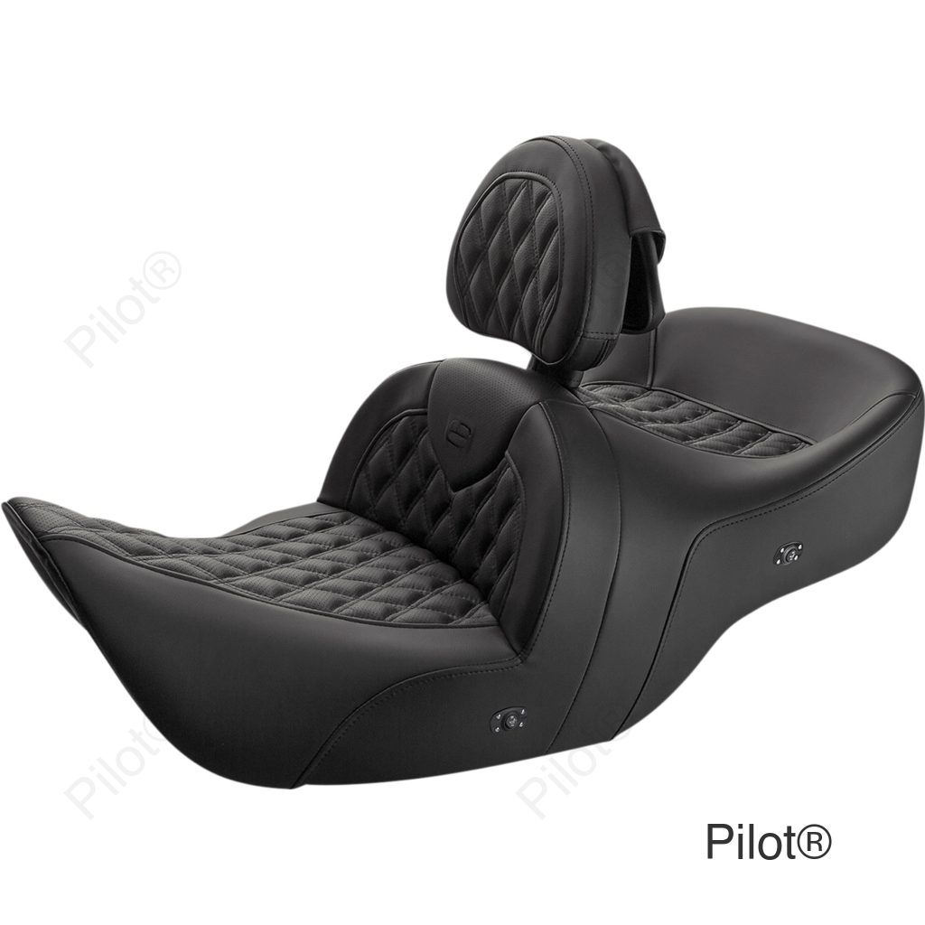 Roadsofa™ Seat - With Backrest - Full Lattice Stitch - Black - Heated - GL