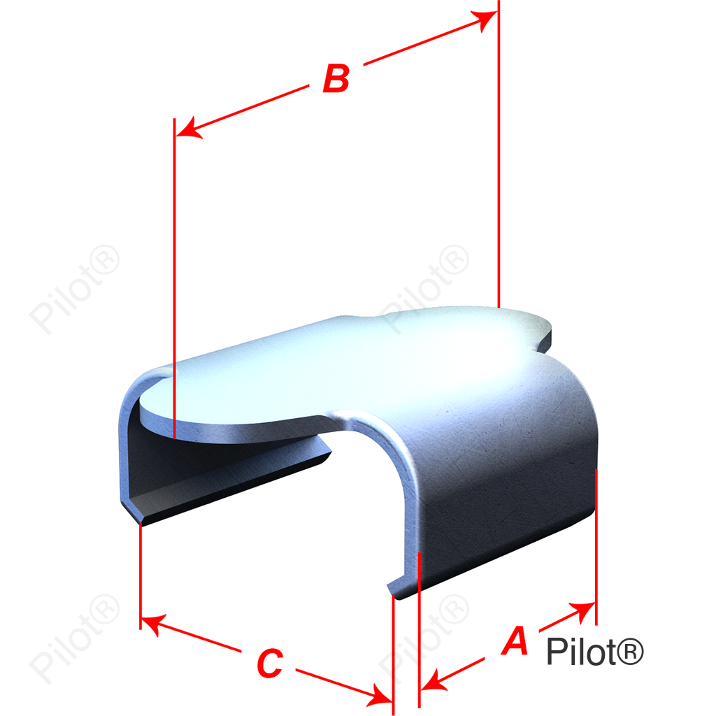 Flat Track Clips - 1.640" Total Length - 10 Pack