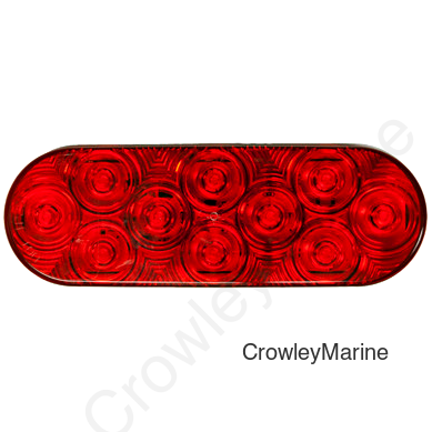 LED Red Stop/Turn/Tail 6" Oval, 10 Diodes AMP plug (421458)
