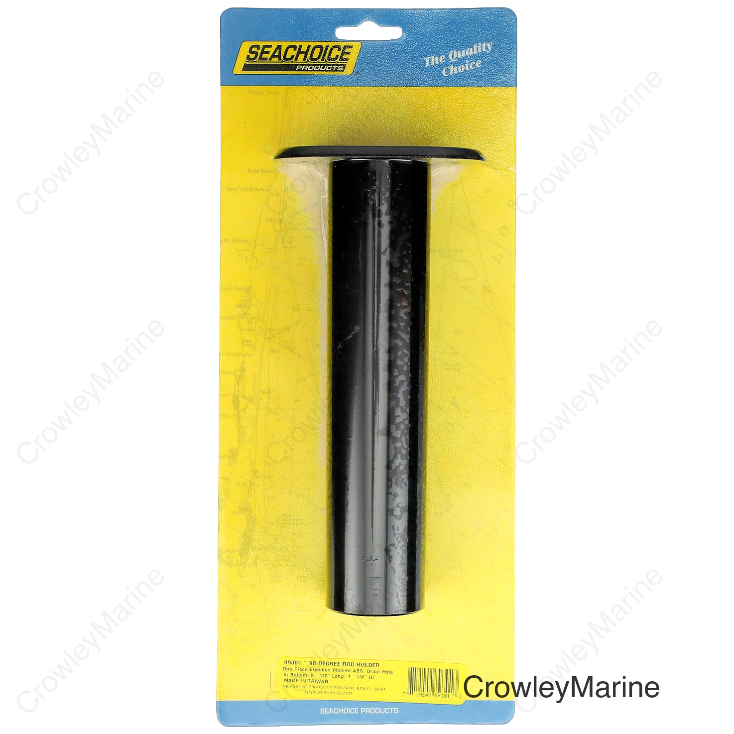 Seachoice Fishing Rod Holder, Black, 90 Degree, Straight Up Gunnel Mount