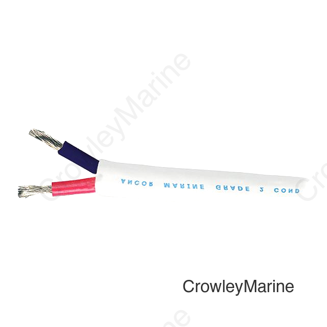 Ancor Marine Grade 121710 Tinned Duplex Cable Red and Black w/White Jacket, 16/2 100'