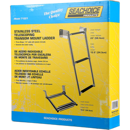 Seachoice Telescoping Transom Mount Ladder, Stainless Steel, 3 Steps, 300 Lb. Capacity thumbnail-0