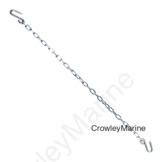 Trailer Chain Assy, G30, 1/4"x54"L, 2ea 7/16" S-Hooks, 5K (393600)