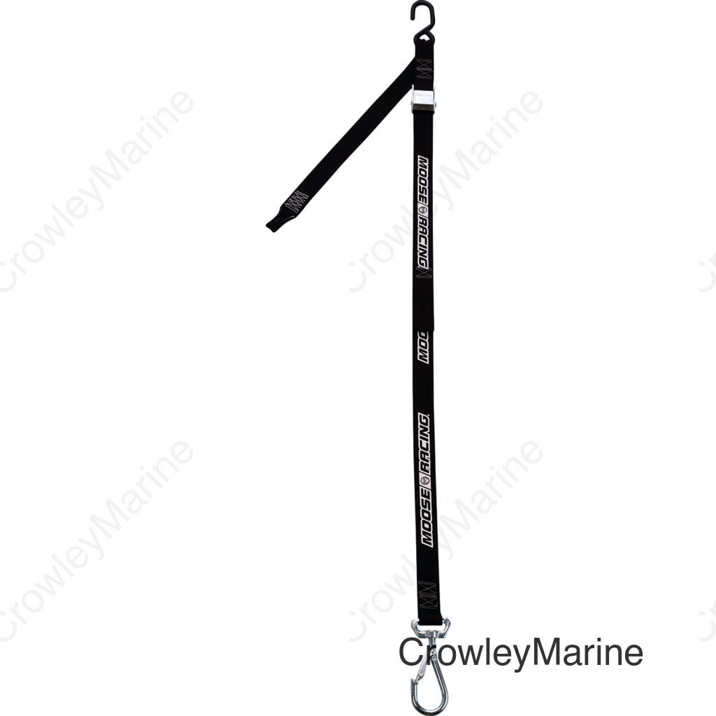 TIEDOWN 1-1/2" W/ SWIVEL HOOK BLK MOOSE